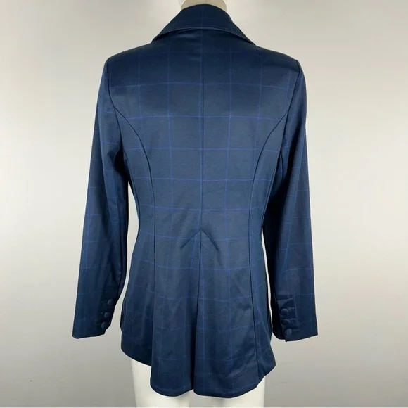 CABI Sunset Kiss Plaid Blue Blazer Jacket Women’s Size 6 Windowpane - Picture 4 of 11